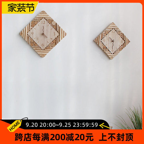 实木质卧室墙面挂表个性客厅挂钟艺术钟表餐厅时尚简约时钟家用