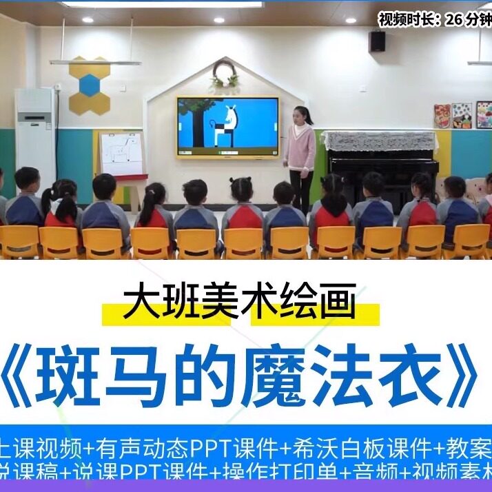 幼儿园师大班美术优质公开课《斑马的魔法衣》希沃PPT课件说课稿.