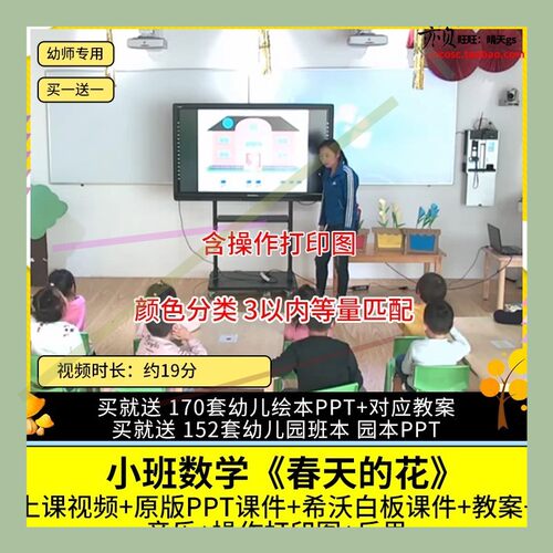 幼儿园优质公开课小班数学《春天的花》视频PPT课件希沃教案