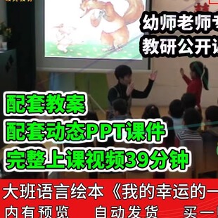 幼儿园公开课师用优质课大班语言我的幸运的一天 视频PPT课件教案
