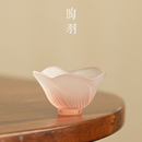 磨砂玻璃郁金香花瓣杯主人杯家用品茗杯单杯个人专用茶杯功夫茶具