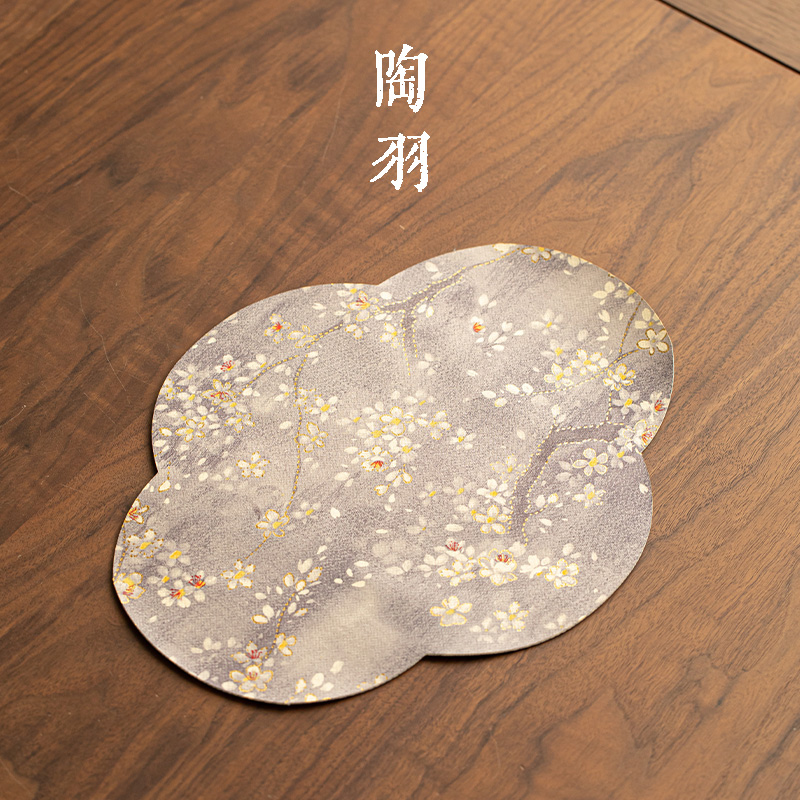 紫梅云纱双面茶席垫新中式禅意