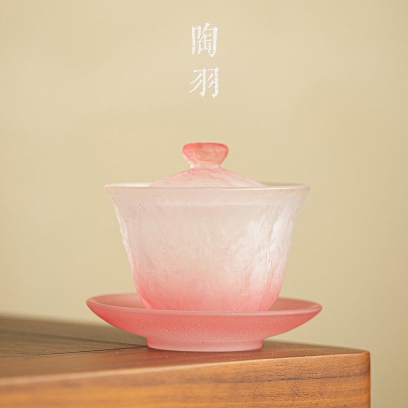琉光璃彩云涌上神三才盖碗家用耐热玻璃茶碗轻奢功夫茶具泡茶碗