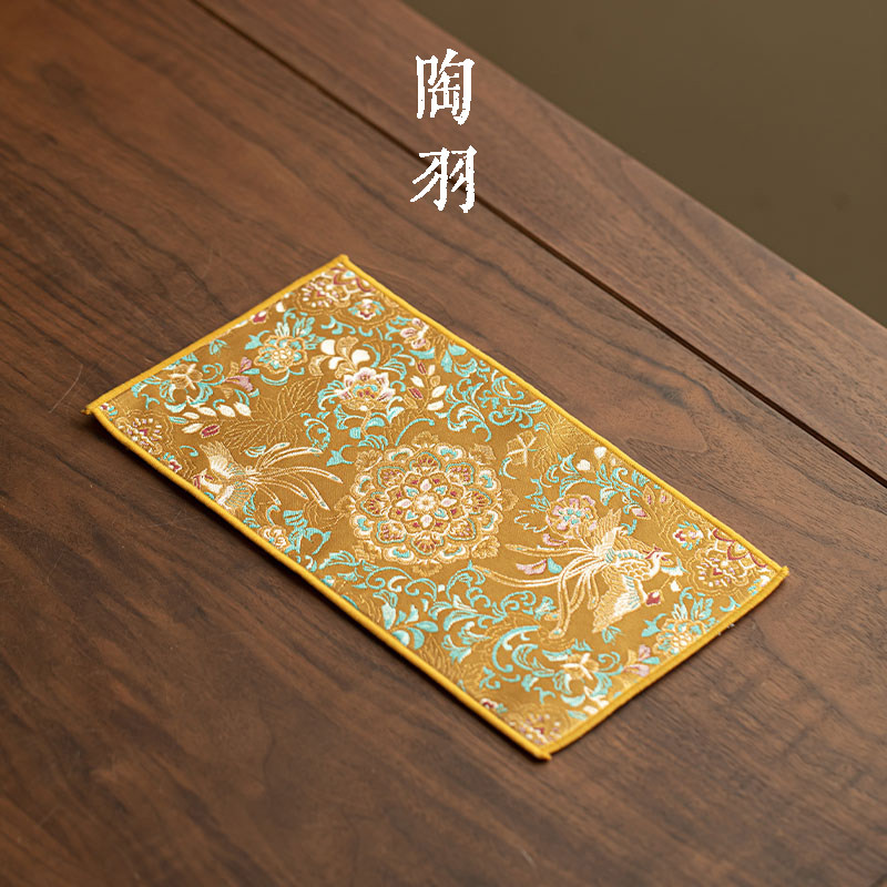 织锦双凤宝相花茶巾家用茶桌毛巾抹布中式吸水养壶巾功夫茶道配件
