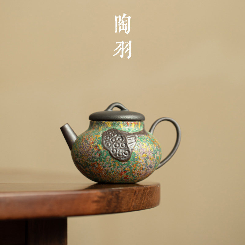 岩绘时光莲吉壶家用陶瓷泡茶壶高档中式大号泡茶器功夫茶具单壶,餐饮具,茶壶,淘宝优惠券,粉丝福利购,淘宝优惠卷
