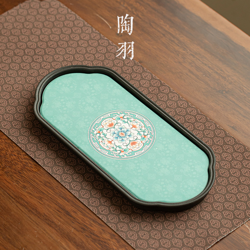 团花瞬吸干泡盘茶具配件