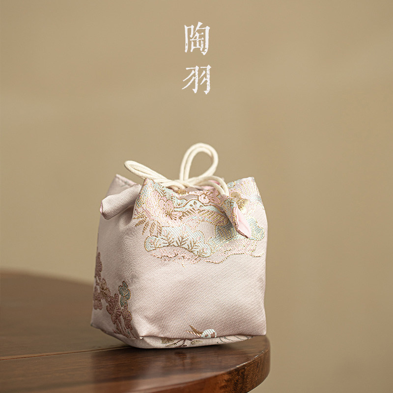 茶事包茶具布袋收纳包织金刺绣提花茶壶陶杯漆器盒礼品装绸缎收纳