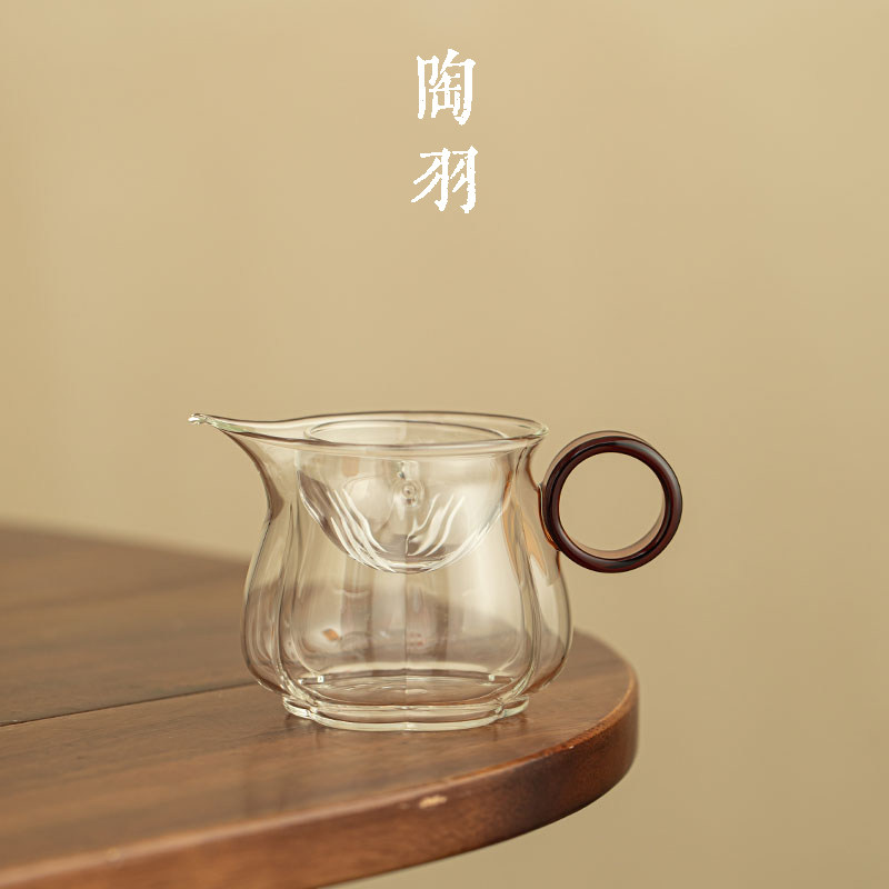 琥珀圆把转转泡逍遥公道杯家用耐热玻璃茶海公杯功夫茶具分茶器,餐饮具,公道杯,淘宝优惠券,粉丝福利购,淘宝优惠卷