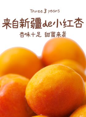 新疆三个三年阿克苏小红杏单果20g+新鲜软糯香甜红色蜂蜜杏香浓