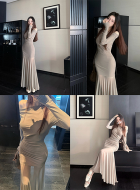 MaxMooroe窈窕纸片人%温柔富家千金连衣裙女夏收腰显瘦礼服裙长裙