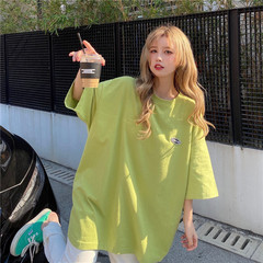實拍  t恤女寬鬆短袖2021年新款韓版上衣夏