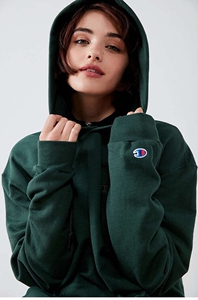 美版Champion冠军卫衣男女连帽衫刺绣logo加绒情侣套头外套现货
