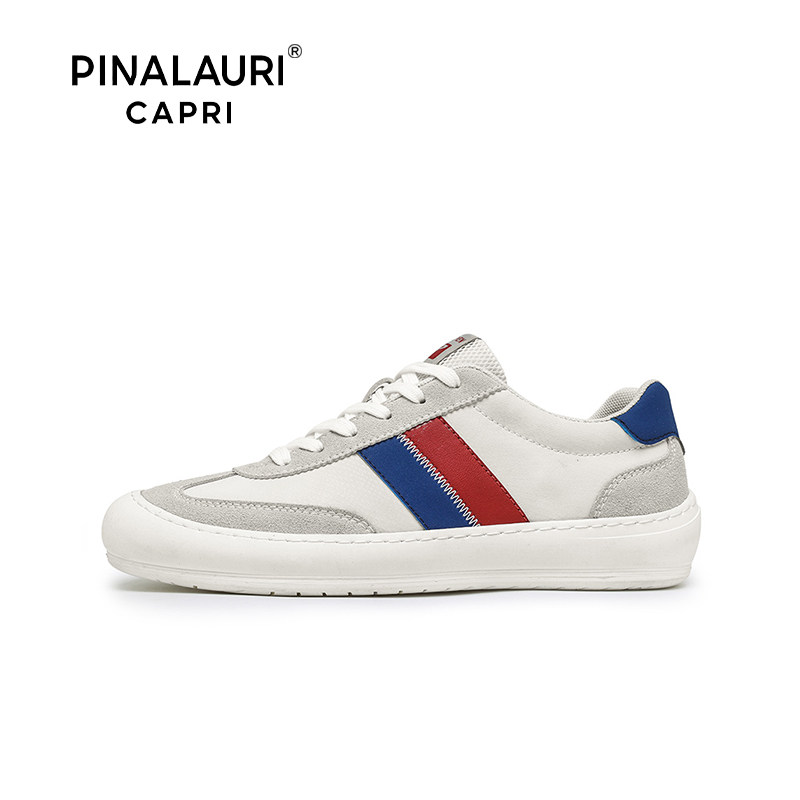 意大利PIALAURI CAPRI真皮德训鞋男复古拼色休闲板鞋百搭舒适潮鞋