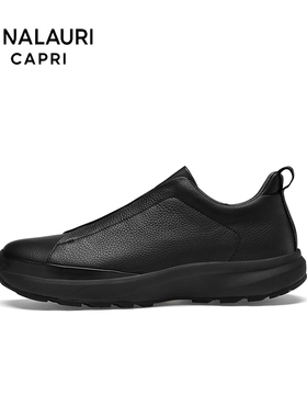 意大利PIALAURI CAPRI真皮男士休闲鞋一脚蹬软底轻便舒适时尚男鞋