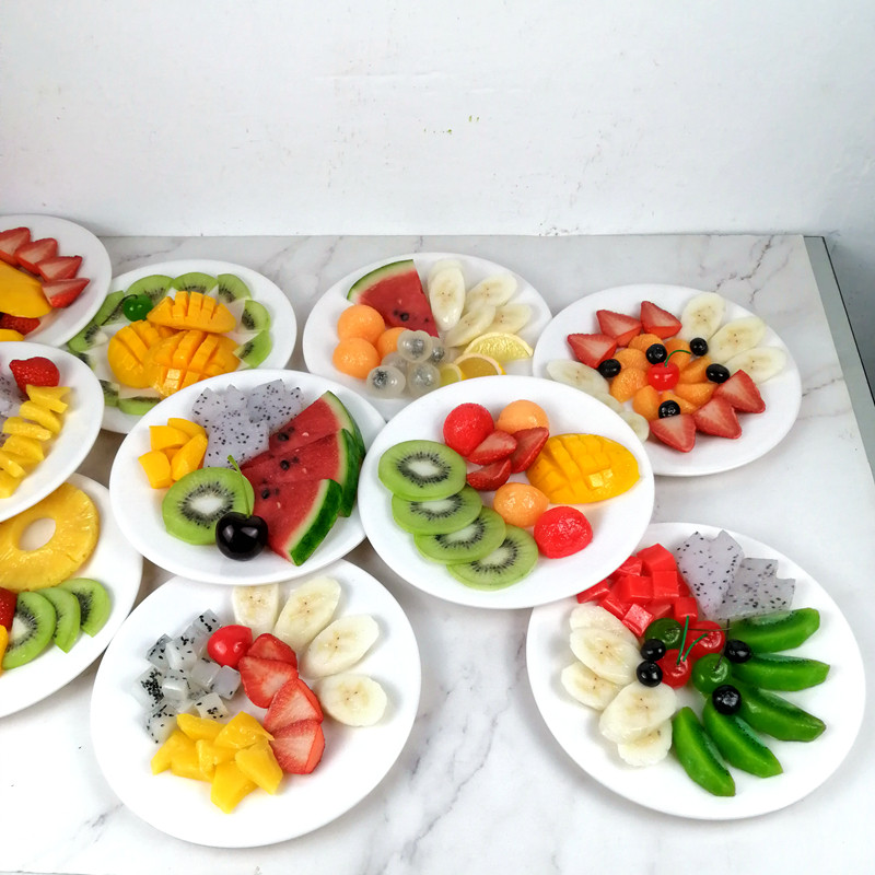 仿真水果拼盘模型酒店餐厅摆件装饰塑料儿童玩具桔子果盘道具包邮