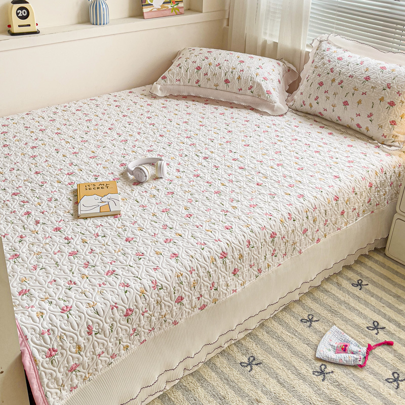 纯棉夹棉榻榻米床盖大炕垫子四季