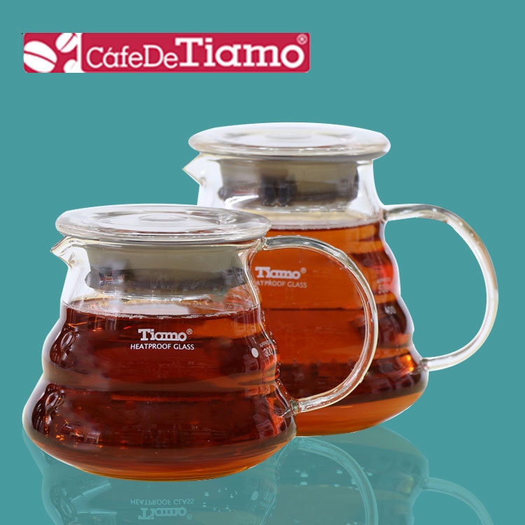 正品Tiamo手冲咖啡壶 家用耐热玻璃滴漏壶360/600ml 云朵分享壶