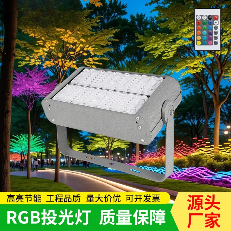 led彩色RGB投光灯户外防水花园绿化灯照树景观射灯庭院射树灯