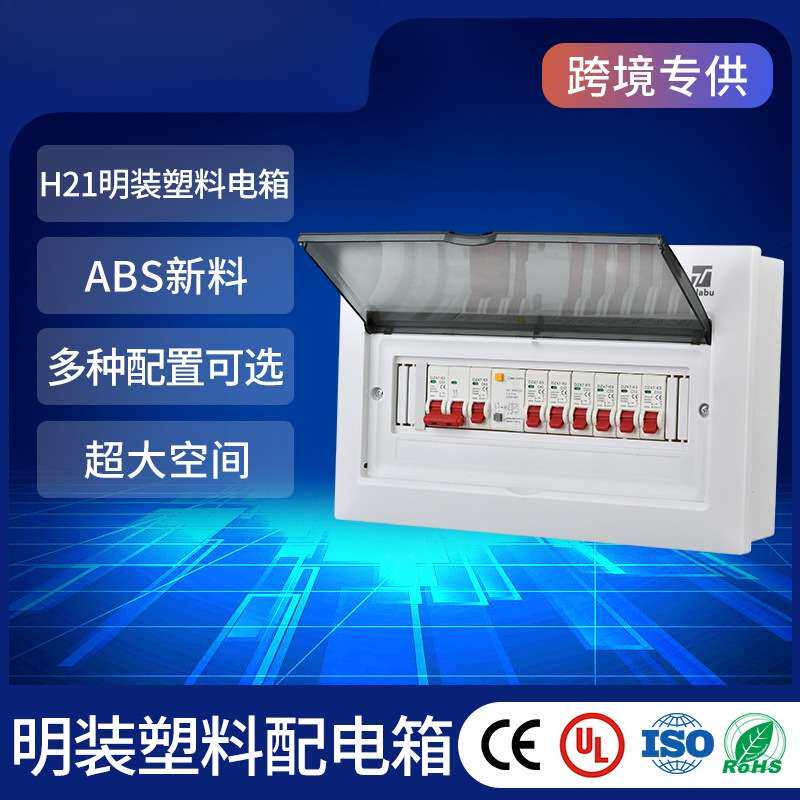 跨进塑料小型回路箱家用带配置明装防尘配电箱断路器空开盒开关箱