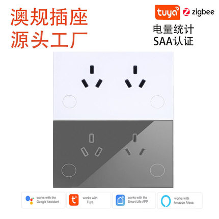 澳规带计电量功能的15A涂鸦Zigbee智能双插APP设置打开关闭背景灯