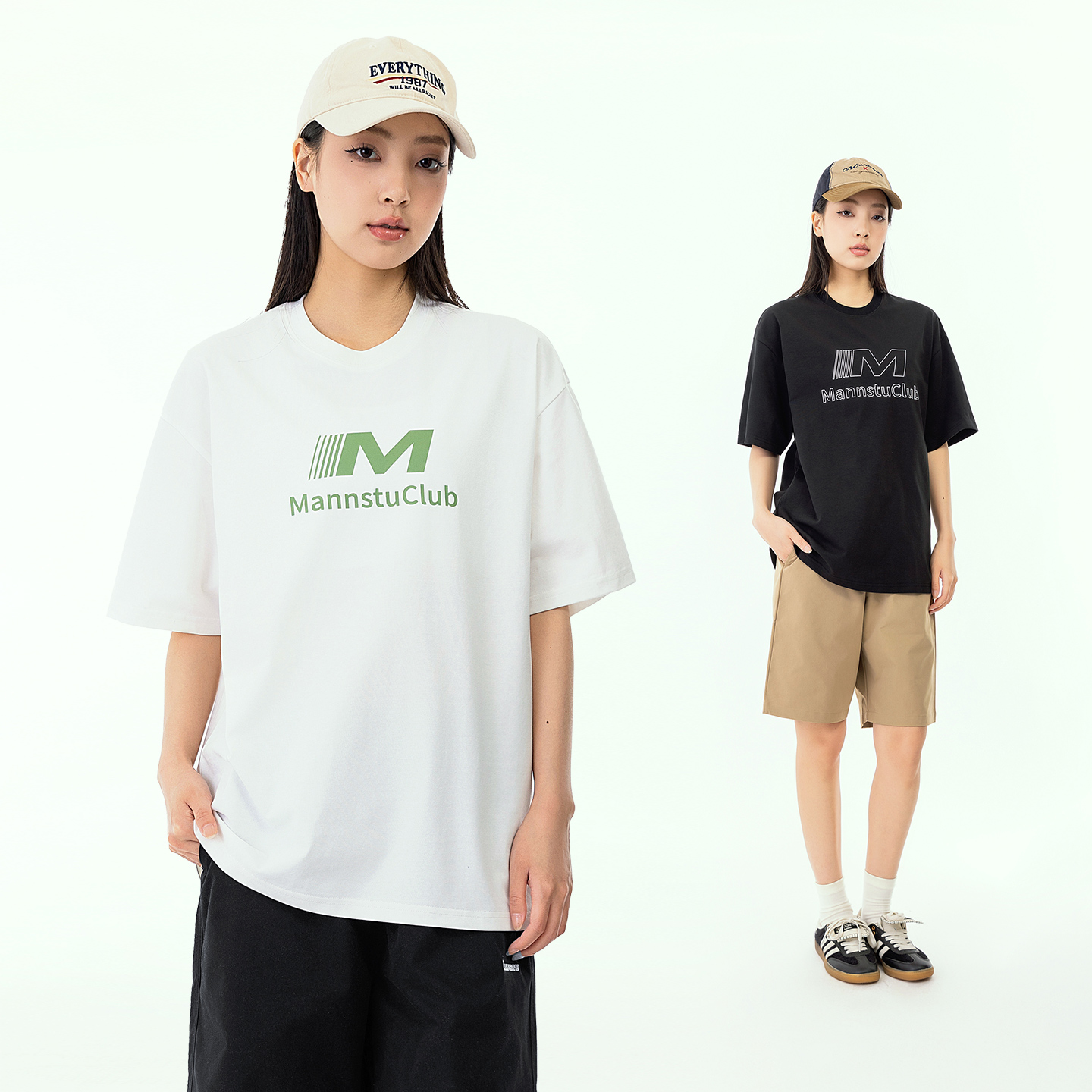 MANNSTU 夏季索罗娜凉感中性百搭基础落肩袖短袖女 休闲宽松上衣