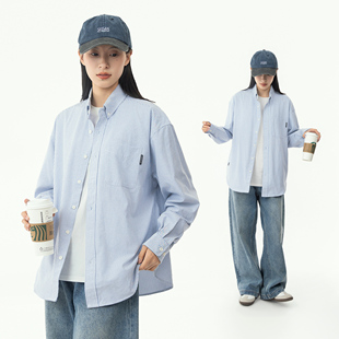 衬衫 MANNSTU 日系条纹长袖 新品 女情侣复古衬衣上衣外套男 2026春季