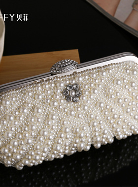 晚宴手提小包珍珠手包女宴会适合搭配晚礼服的手拿包旗袍包包中式