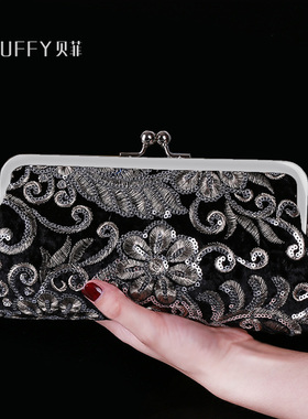 适合穿旗袍配的包包专用手拿包复古手包新中式礼服手提包女小包搭