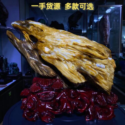 缅甸客厅木化玉天然风水镇宅摆件