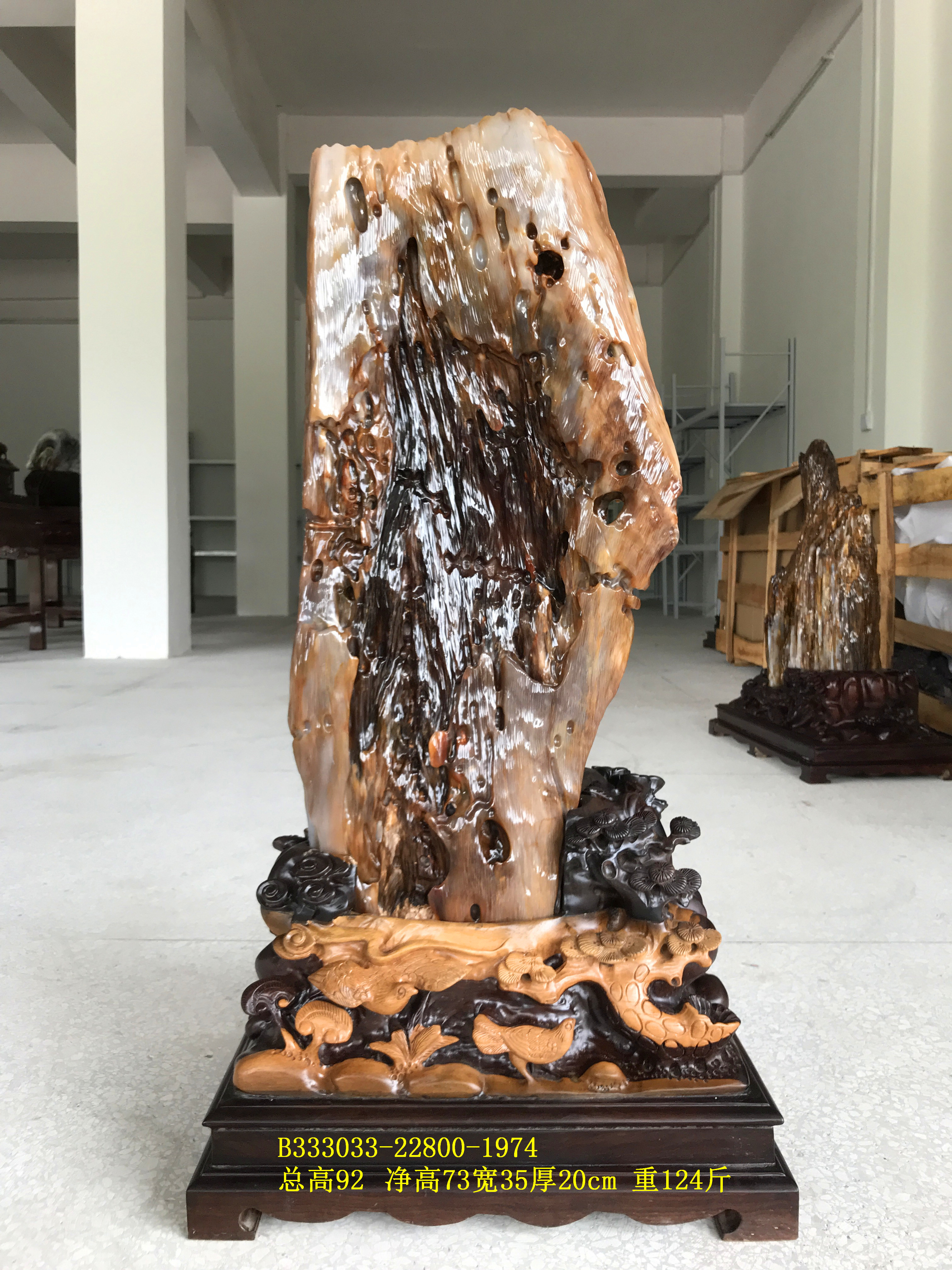 树化玉原石大摆件冰种缅甸木化石硅化木矿石奇石原石客厅摆件1974