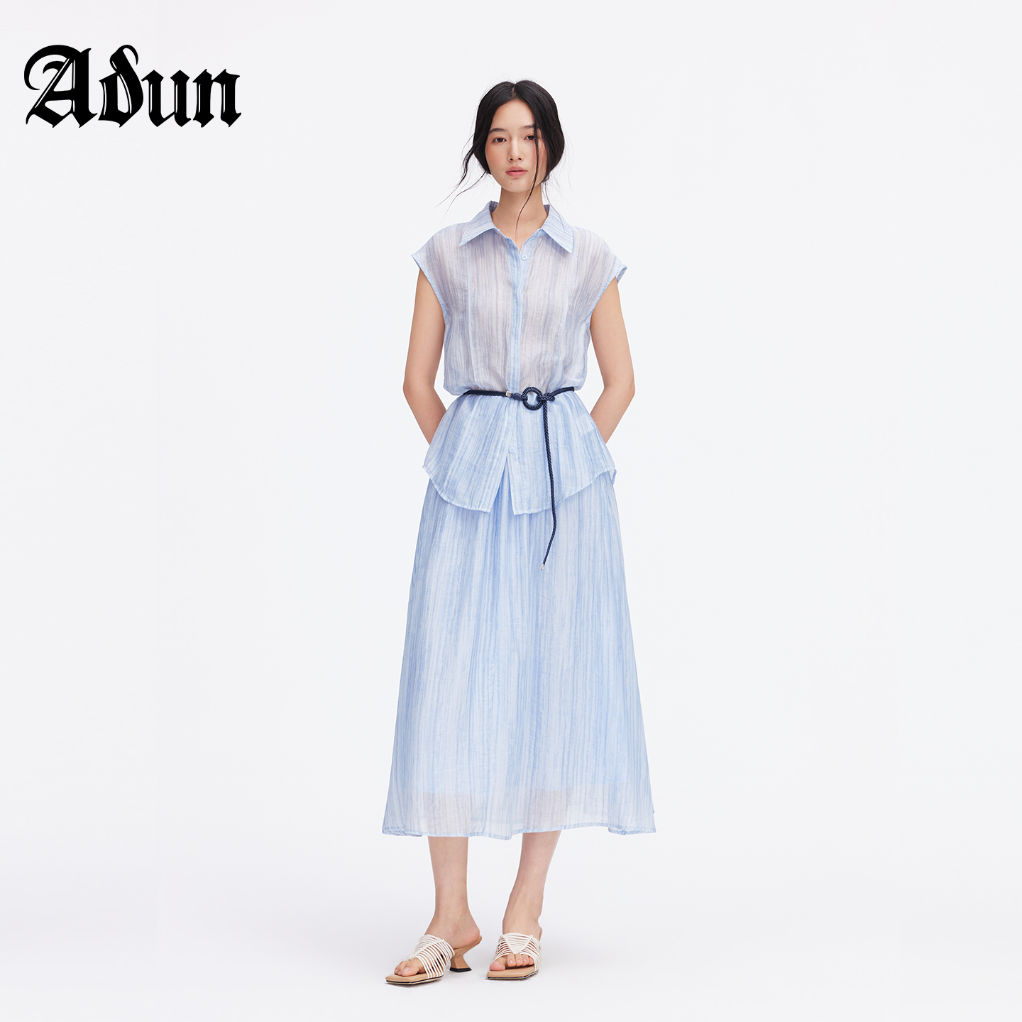 Abun【商场同款】2026年夏季新品通勤气质收腰显瘦轻熟风套装女