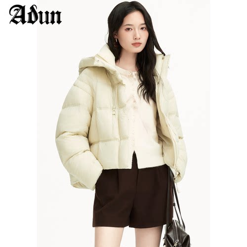 Abun【商场同款】2025年冬季新品连帽短款羽绒服