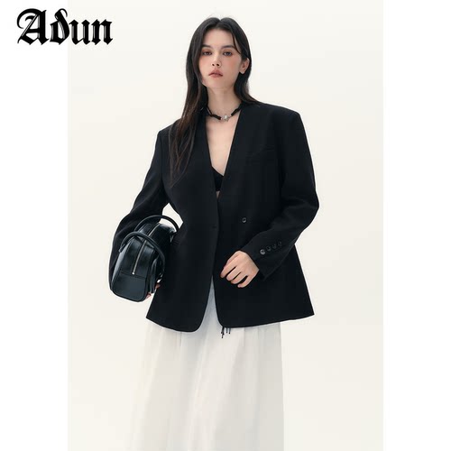 Abun【商场同款】2026秋季新品简约气质西装外套女纯色通勤