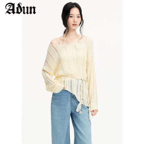 Abun【商场同款】2026年秋季新品韩系松弛感露肩针织吊带套衣