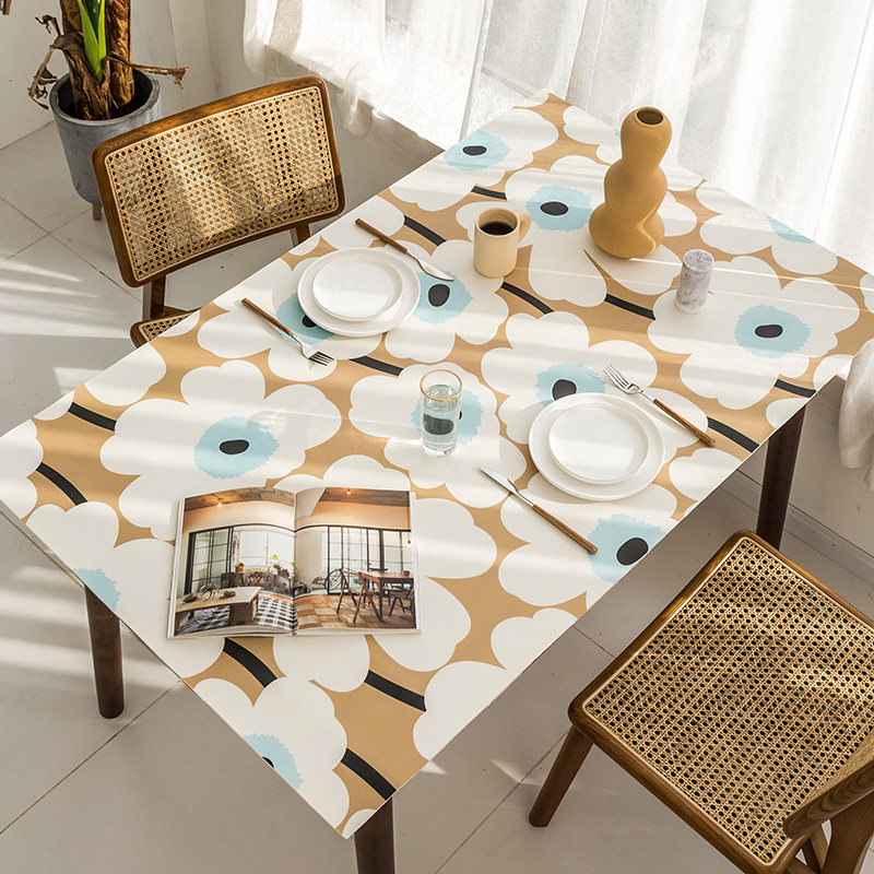 芬兰设计师款皮革桌布防水防油免洗桌布长方形防水桌布茶几桌垫子