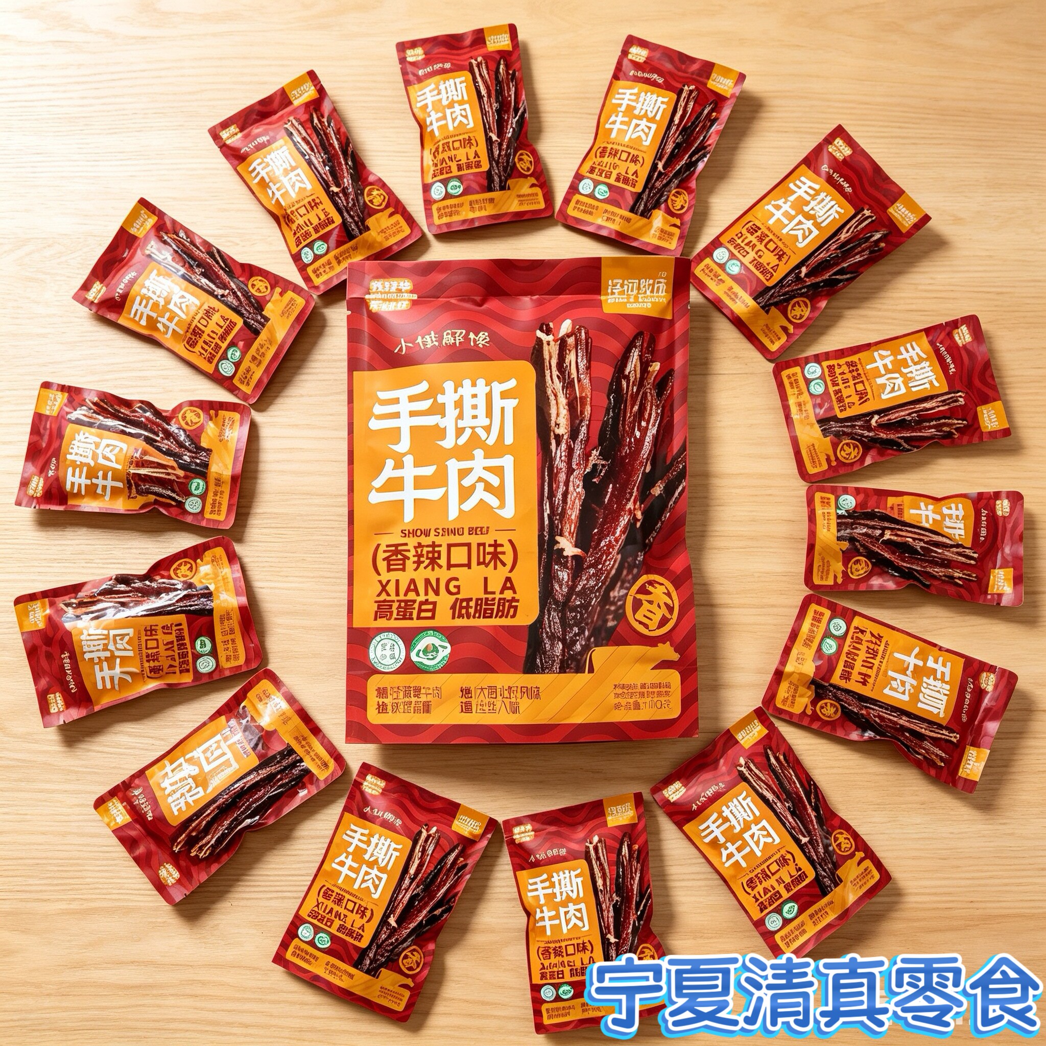 牛肉干零食 宁夏特产清真独立包装五香香辣手撕风干泾河牧场特产
