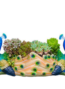 园艺小动物多肉花盆树脂鸭子摆件