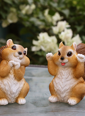 庭院盆景园艺摆件小松鼠仿真动物