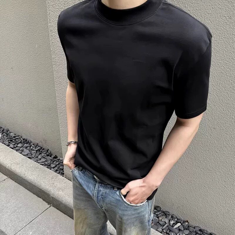 BRABUS索罗娜抗皱高克重T恤男合身显瘦cleanfit圆领纯色正肩短袖
