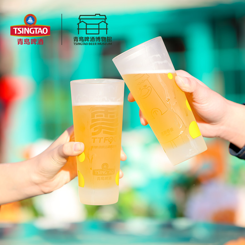 青岛啤酒博物馆HaJoYaa哈酒鸭磨砂杯350ml 青岛啤酒官方文创