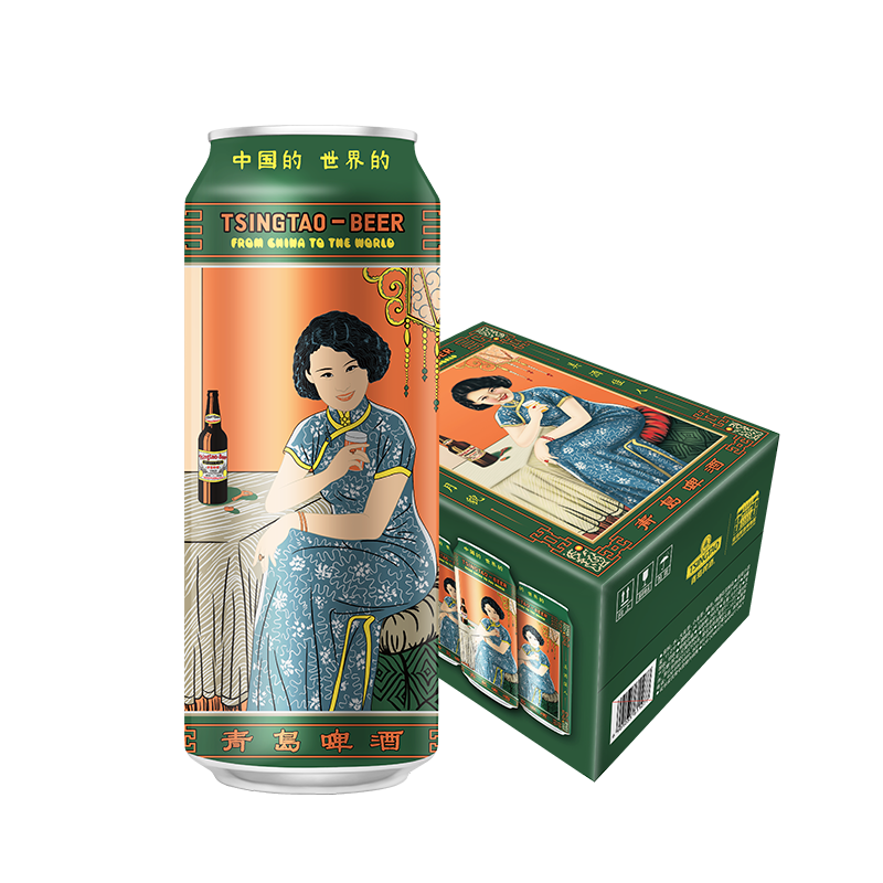 青岛啤酒全麦白啤美酒佳人500ml*12罐青岛特产青岛啤酒博物馆直营