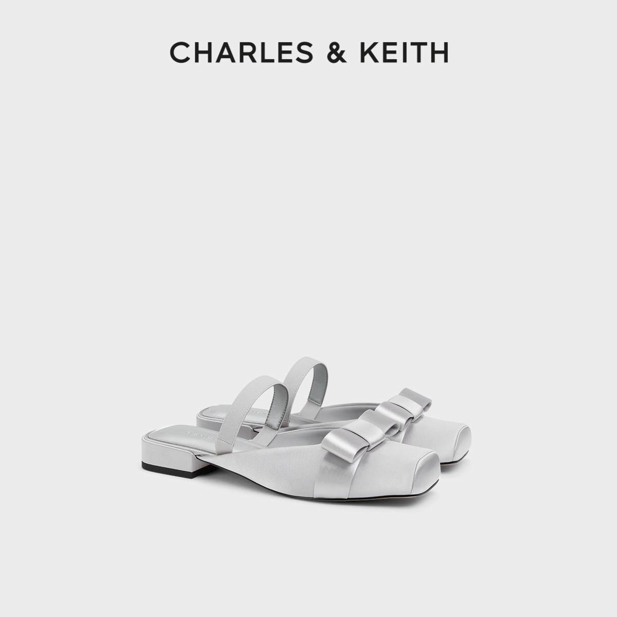 CHARLES&KEITH26春新款CK1-71720104缎面蝴蝶结平底包头拖鞋凉拖,女鞋,包头拖,淘宝优惠券,粉丝福利购,淘宝优惠卷