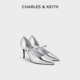 CHARLES&KEITH25秋季 60361566简约气质尖头一字带高跟鞋 新款 CK1
