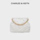 CHARLES&KEITH女包CK2 40671449 1柔软毛绒hobo菱格链条流浪包女