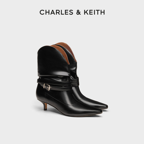 时尚尖头 舒适低跟 西部堆堆靴