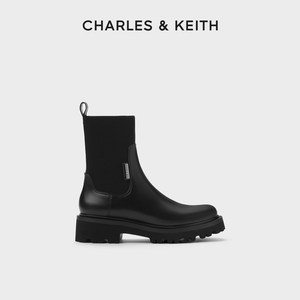 CHARLES&KEITH厚底方头切尔西靴