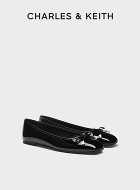 CHARLES&KEITH25冬新款CK1-70920220法式平底蝴蝶结芭蕾舞鞋单鞋