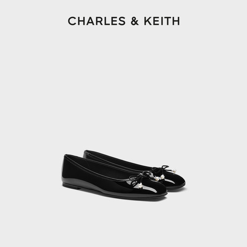 CHARLES&KEITH25冬新款CK1-70920220法式平底蝴蝶结芭蕾舞鞋单鞋