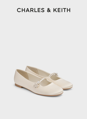CHARLES&KEITH26春新款CK1-70580292新年系列缎面中国结玛丽珍鞋