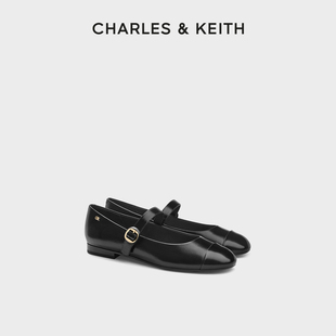 浅口单鞋 71720141真皮平底玛丽珍鞋 SL1 CHARLES&KEITH26春新款
